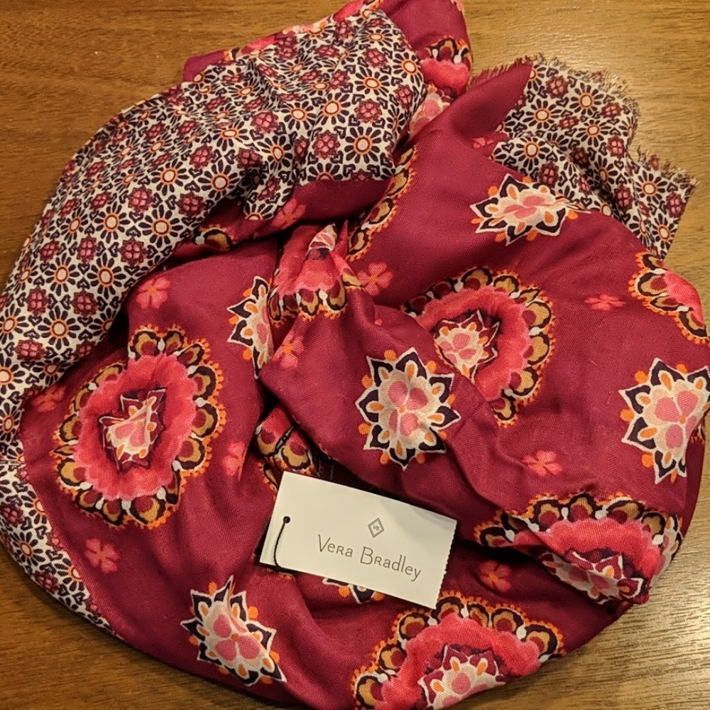 Vera Bradley raspberry medallion scarf